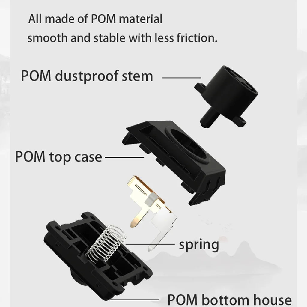 Kailh Full POM Mini Switch Low-profile Mechanical Keyboard Clicky Tactile Linear Hide Mountain Black Cloud White Rain 1353Hitbox