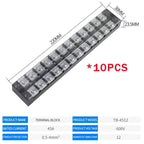 10PCS TB-1503/TB-1506 15A TB-2503/TB2506 600V 15A Dual Row Strip Screw Terminal Block wire Fixed Wiring Board connector