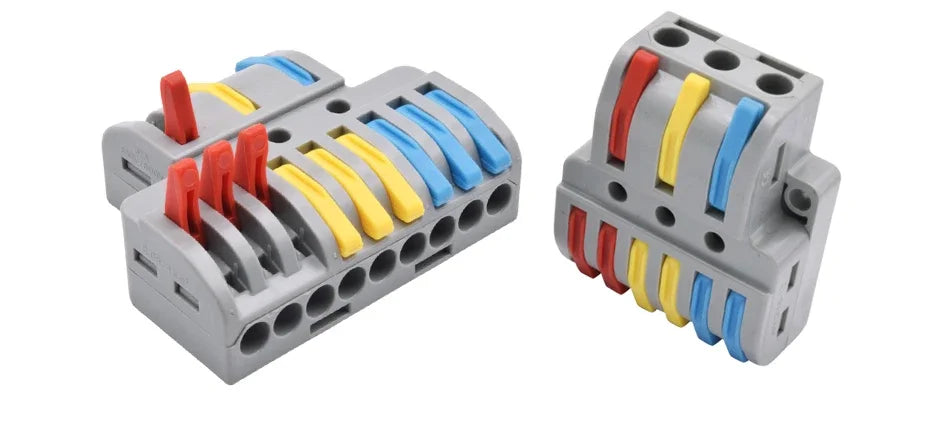 5pcs/lot Splitter Cable Push-in Lever Connection Terminal Block 1 In Multiple Out Combined Compact Quick Splice Wire Connector
