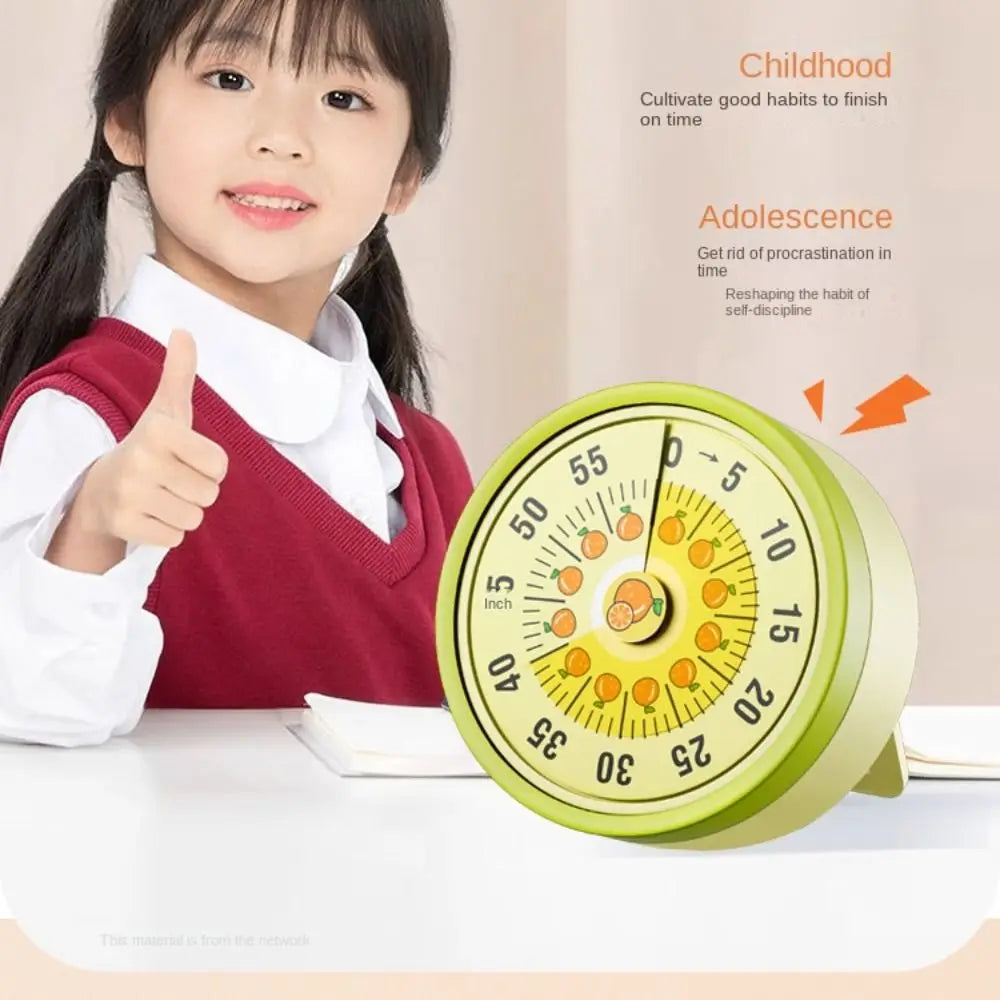 Cute 60-Minute Visual Timer with Stand Stopwatch Alarm Clock Mechanical Timer Visualization Magnet Countdown Clock Kids Study