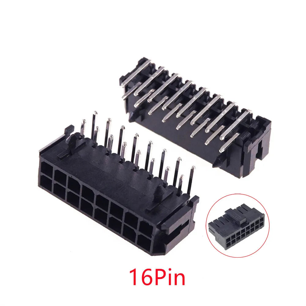 10/100Pcs 3.0mm Wafer Micro-Fit 3.0 Connector PCB Male Header Right Angle 2 4 6 8 10 12 14 16 18 20 22 24 Pin Board Solder 43045