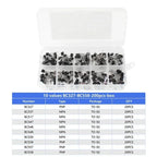 Transistor Assortment Kit TO92 PNP/NPN A1015 BC327 BC337 C1815 S8850 2N2222 2N2907 2N3904 2N3906 for Electronics DIY Repair