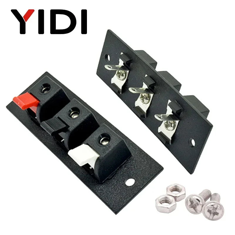 2pcs 6pcs 10pcs 2 3 4 Positions Connector Terminal Push In Jack Load Spring 4 Poles Audio Speaker Terminals Plug Socket Clip