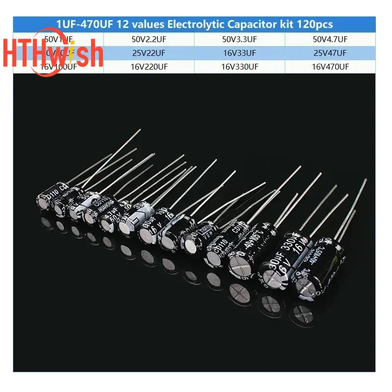 720pcs/set 1UF-470UF Electrolytic Capacitor Kit + 10Ω~1MΩ 1/4W Metal Film Resistor Assortment Set for DIY Electronic Repair