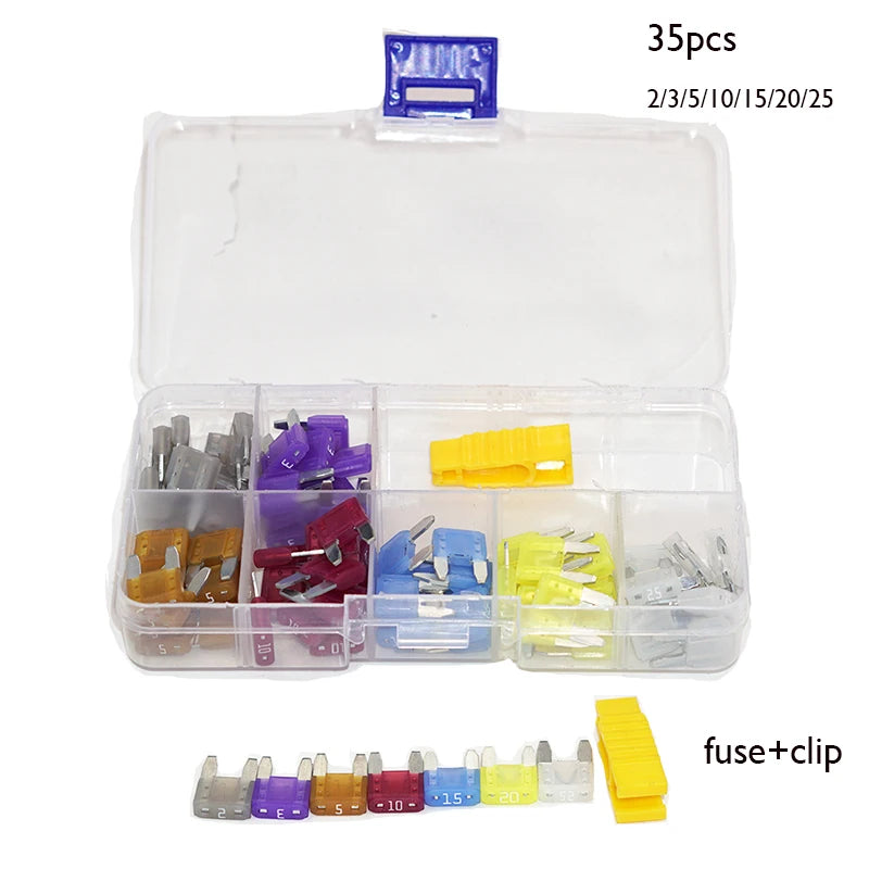 10/35pcs ATM/APM Small (Mini) Blade Fuse (2A 3A 5A 10A 15A 20A 25A) for Car Truck RV Automotive Motor Boat Replacement