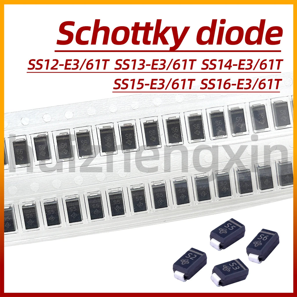 20PCS SS12-E3/61T S2 SS13-E3/61T S3 SS14-E3/61T S4 SS15-E3/61T S5 SS16-E3/61T S6 1A Schottky diode SMA/DO-214AC