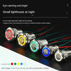 16/19/22mm IP67 Waterproof Metal Push Button Switch 10A High Current LED Light Momentary Latching Outdoor Power Switch Red Green
