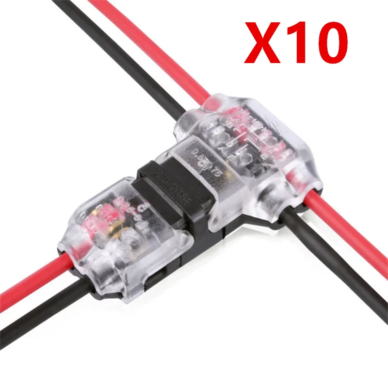 5/10/15/20pcs Low Voltage Universal Compact Wire T Tap Connectors Toolless Wire Connectors Quick Splice Wire Wiring Connecto