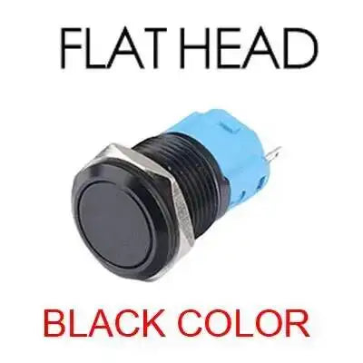 10pcs 16/19/22mm Black Metal Push Button Switch 1NO 1NC Momentary Reset Locking Latching Flat High Round On Off 3 Pins Terminal