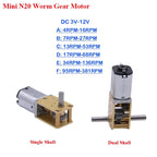 N20 Full Metal Gearbox Gear Motor DC 3V 6V 9V 12V 4RPM-381RPM Slow Speed High Torque Worm Gear Motor DIY Smart Car Robot Lock
