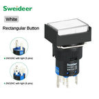 16mm Push Button Switch LED Illuminuted 12/24/220V Momentary Self-locking on Off with Light Square Round Rectangle Power Switch