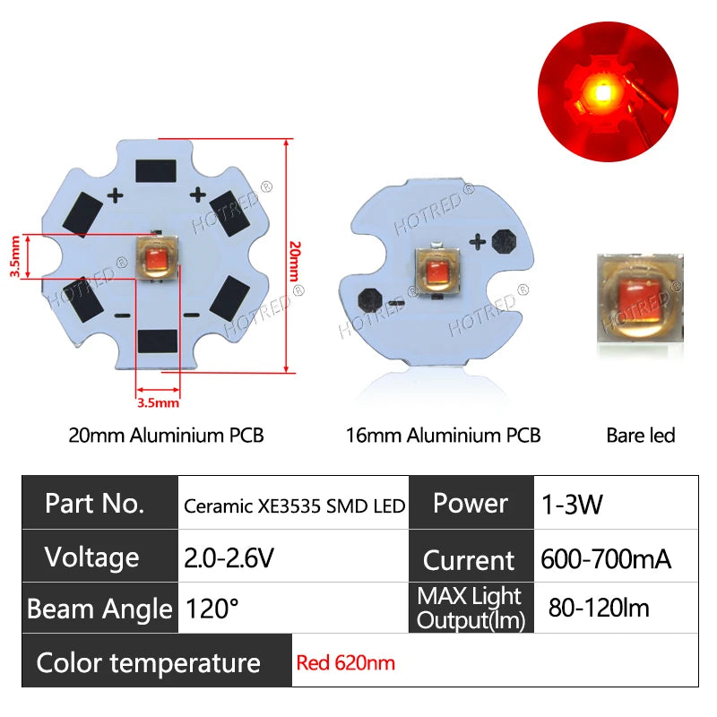 10-100pcs 1W 3W LED Beads 3535 SMD 3W Chip Deep Red Green Royal Blue UV 395nm 410nm 365nm IR 730nm 850nm 940nm Amber 595nm Lamp