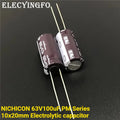 10Pcs/100Pcs 100uF/63V NICHICON PM Series 10x20mm 63V100uF Super Low Impedance Aluminum Electrolytic Capacitor