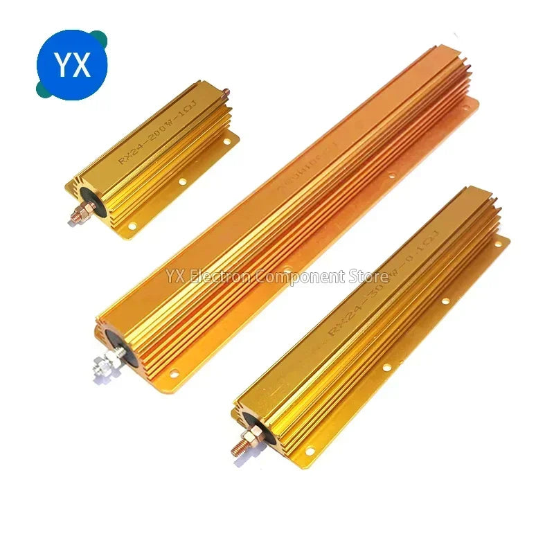 RX24 Aluminum Power Metal Shell Case Wirewound Resistor 200W 300W 500W 0.1~10K 0.22 0.33 0.5 1 2 4 8 20 30 100 200 300 500 1K 2K