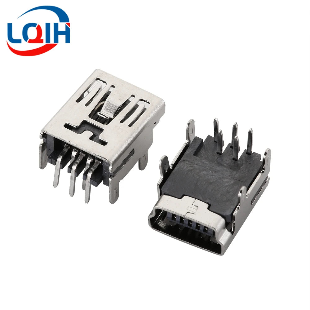 10PCS Mini USB SMD SMT 4Pin 5Pin Female Mini B Socket Connector Plug Straight DIP Jack Connector Plug-in