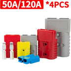 2Pairs（4PCS) High Current  Plugs 50A & 120A - Silver Plated Copper Connector Kit for Winch Motor Wiring 12-36V