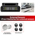 E-ACE K07 TPMS Solar Sensor Intelligence Wireless Tire Pressure Monitoring System Temperature Warning With 4 Sensors