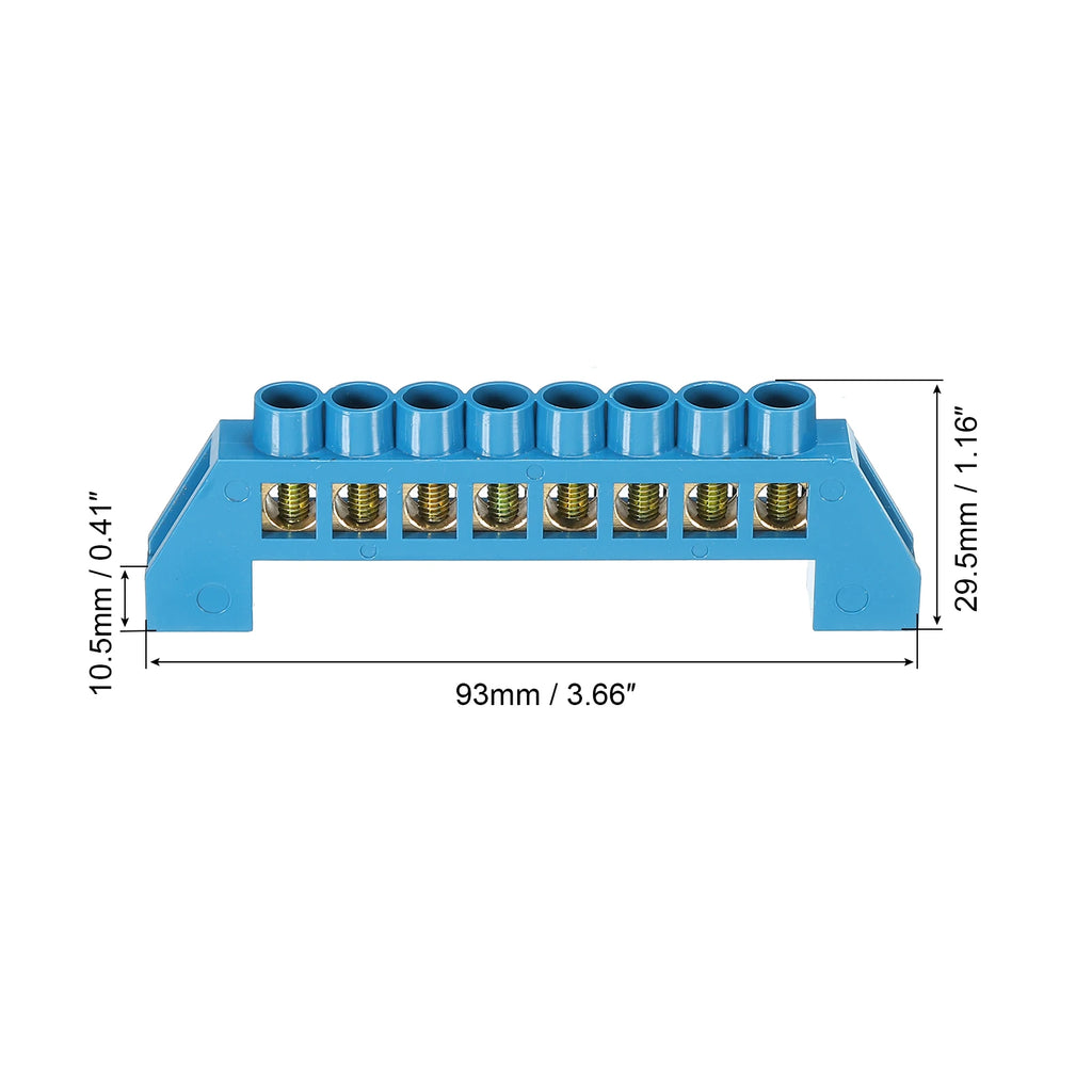 1/2Pcs 4/6/8/10/12 Positions Terminal Block Connector Strip Brass Zero Line Ground Bar Electrical Distribution Wire Screw Termin