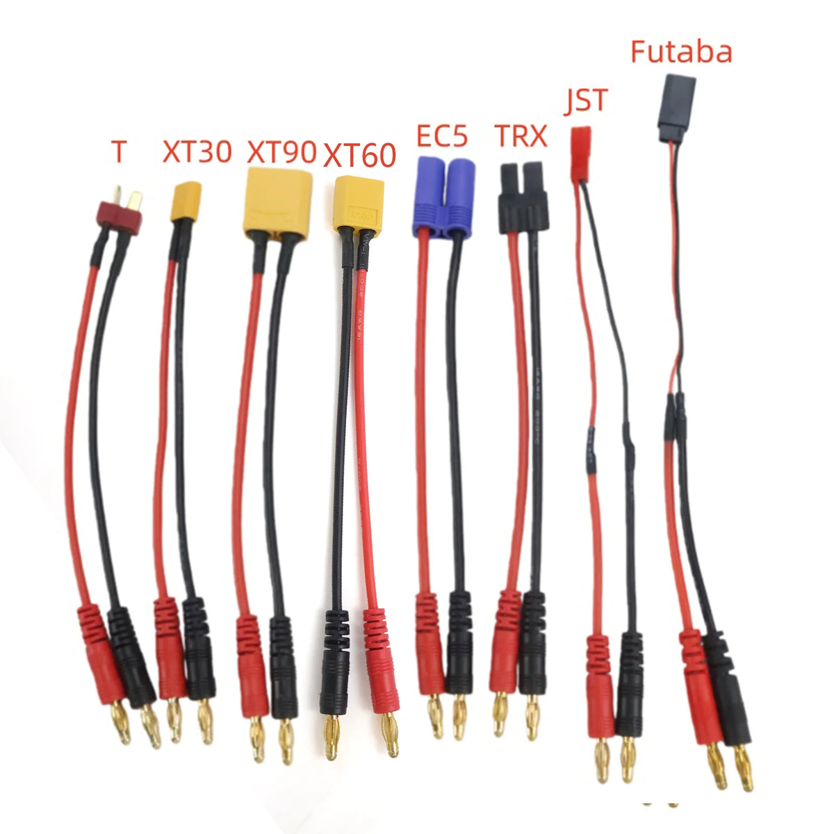 XT30 XT60 XT90 JST EC5 Futaba Traxxas Plug to 4.0mm Banana Charge Cable 15cm Silicone Wire for RC Lipo Battery