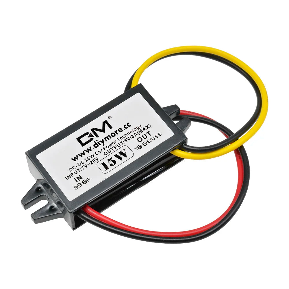 DC-DC Step Down Buck Converter Power Supply Module for Car 12V to 5V 3A 15W for Car Male Female USB Mini USB Micro USB Adapter