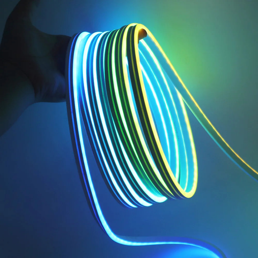 12V 24V RGB Neon Light LED Strip Addressable WS2811 84LEDs/m 6x12mm Flex Silicone Rope Rainbow Lamp Home Decoration Waterproof