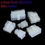 5Sets Molex Automotive Wire Connectors 5557/5569 Series 2P/4P/8P/10P/12P-24P Male Female Socket 4.2mm Plug for Electrical Wiring