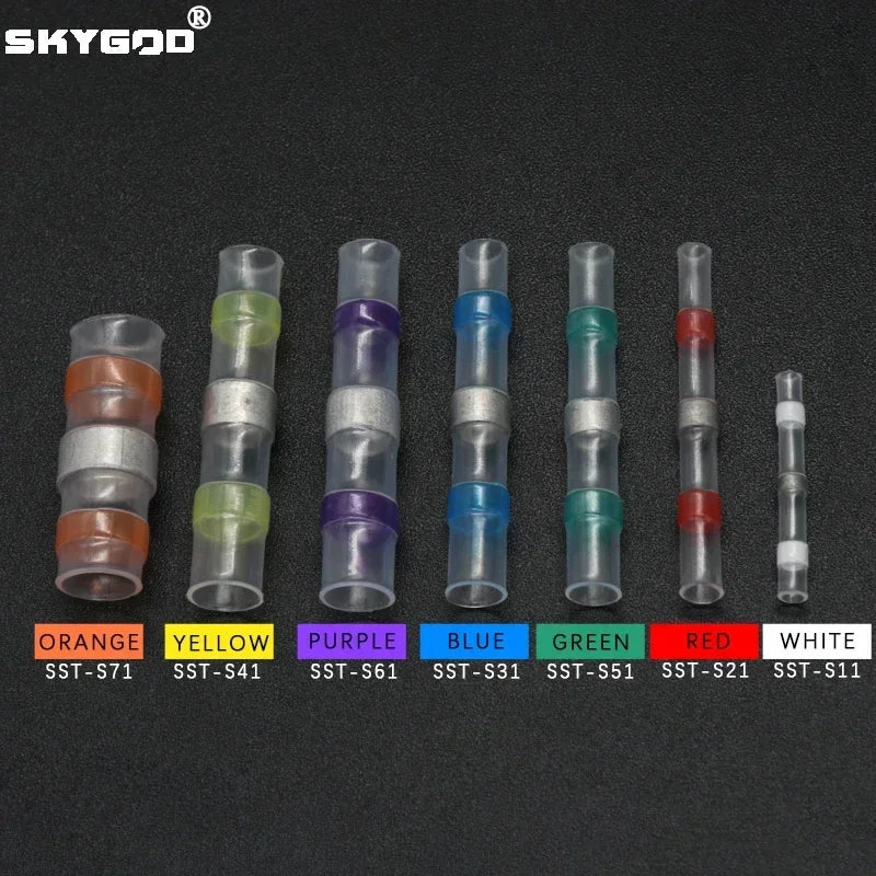 Solder Seal Wire Connectors 3:1 Shrinkage Rate Waterproof Electrical Cable Terminals Heat Shrink Tube Electrical Butt Splice