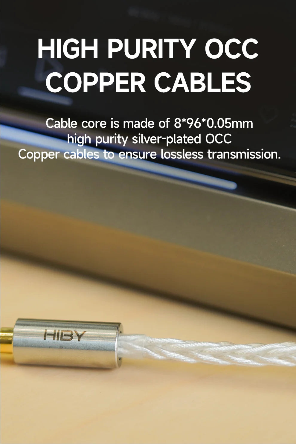 HiBy AUX HiFi Audio Cable Male Gold-plated Copper Jack 3.5mm / 4.4mm for R2 R3 R5 R6 R8 MP3 Music Player Dock Car Speaker