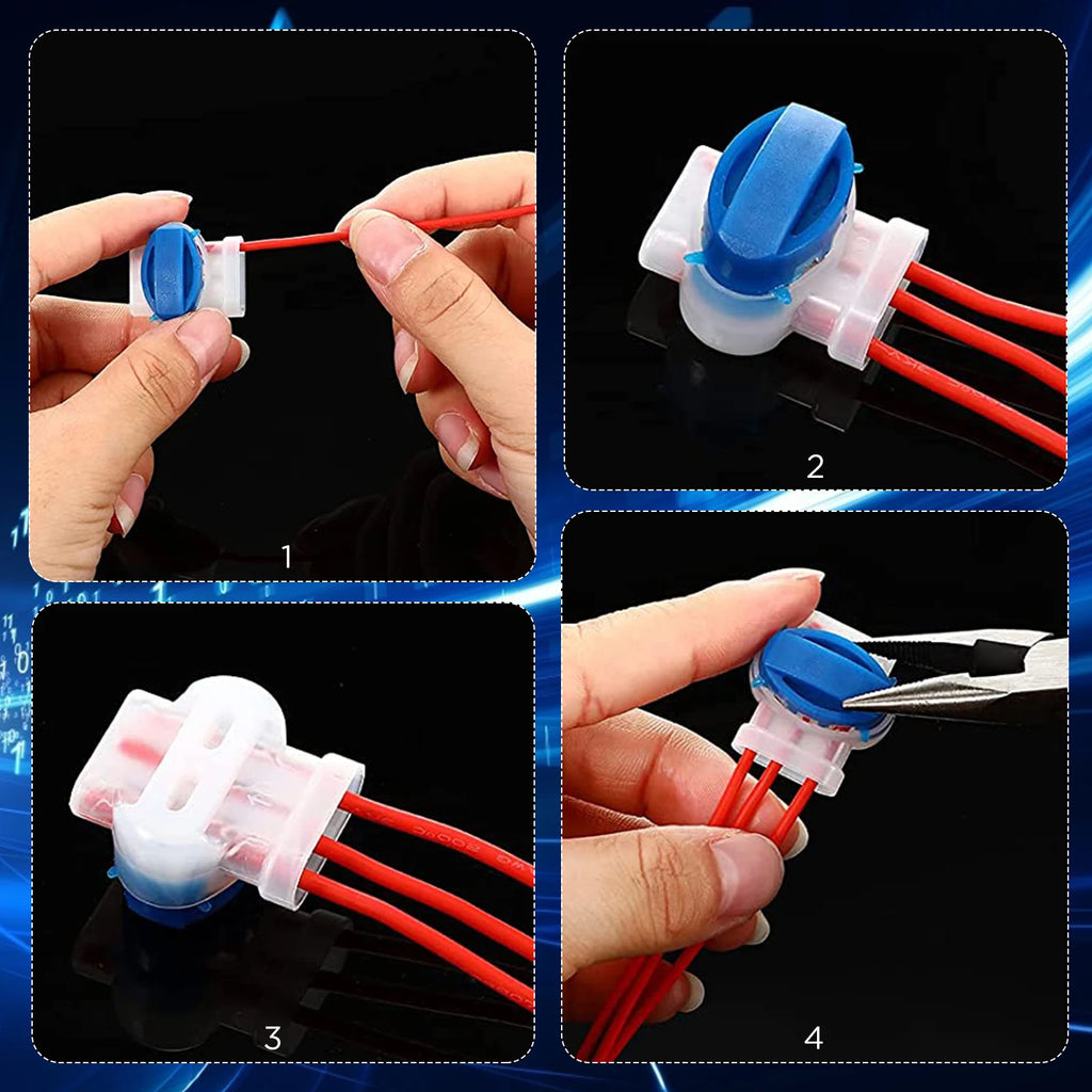 20/22pcs Waterproof Cable Clamps Wire Connectors For Garden Auto Lawn Mower 3 Pore Terminal Blocks Robotic Lawnmower Connectors
