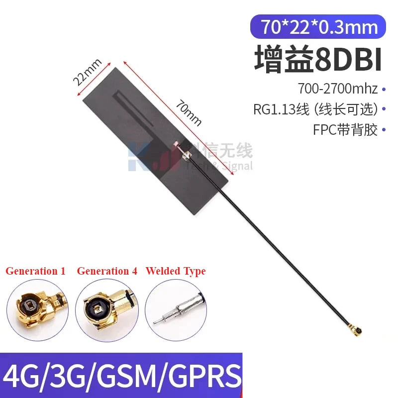 2PCS/lot 5G 4G Lte GSM GPRS 2G 3G Nb-Iot Module Full Frequency Built-In FPC/PCB High Gain Patch Antenna