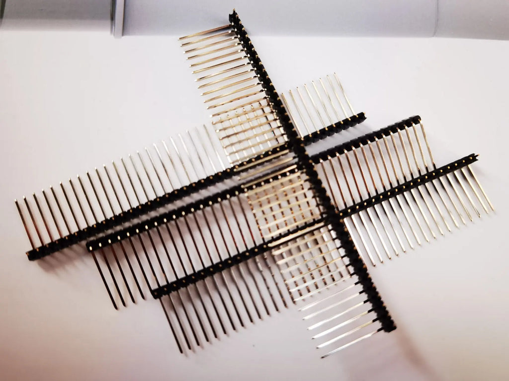 20pcs 2.54mm 1x40P Right Angle Extended Extra Long Pin 90d R1 R2 Optional Gold Single Row Breakable PCB Male Header Connector