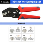 Electrician Pressed Pliers Crimping Tool with Interchangeable Dies Ratcheting Wire Crimper for Electrical Terminals Connector