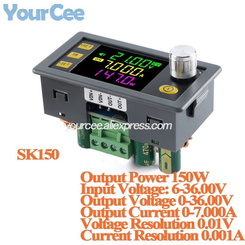 SK150 SK120 SK60 SK150S Buck Boost Converter 150W 120W 60W CNC CC CV MPPT Power DC Adjustable Regulated Solar Charging Module