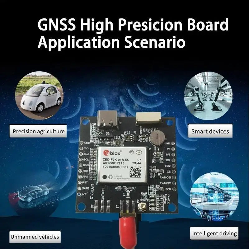 ZED-F9K-01A 184-Channel GNSS Module Development Board RTK NMEA/UBX/RTCM3.3 Protocols RTK Convergence  10s 2.7-3.6V Supply