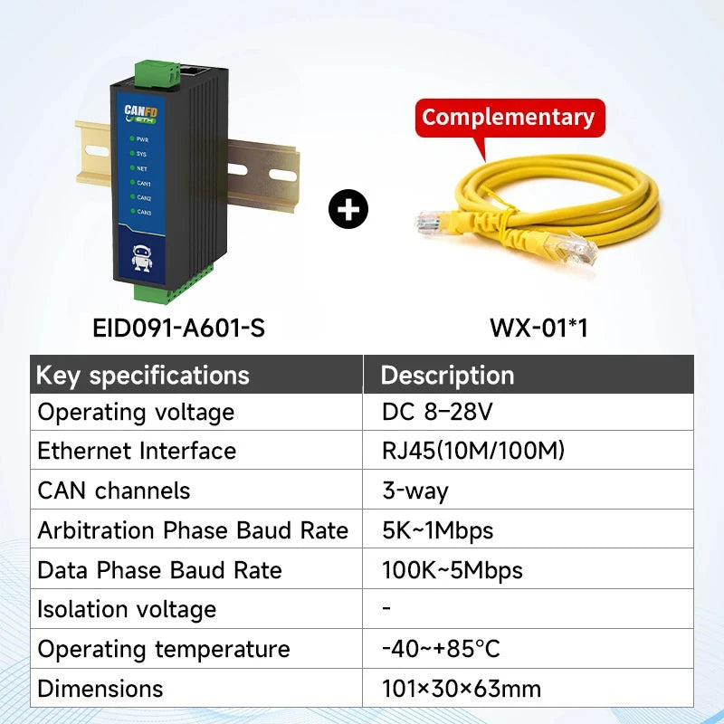 CAN Protocol Converter CAN to TTL/RS485/RS232/RS422/Ethernet/WiFi AT Command EBYTE ECAN Series Modbus TCP UDP