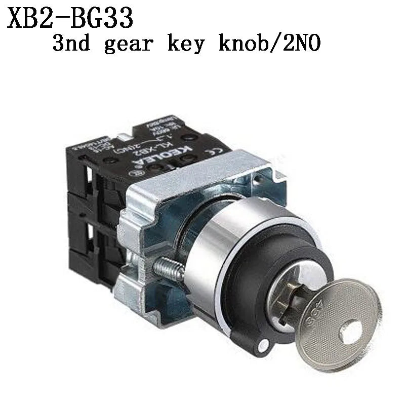 1Pcs Button Switch Self Reset Small Mushroom Head Emergency Stop 22mm Knob Key Start Inching Power on XB2-BG21 XB2-BA31 XB2-BS54