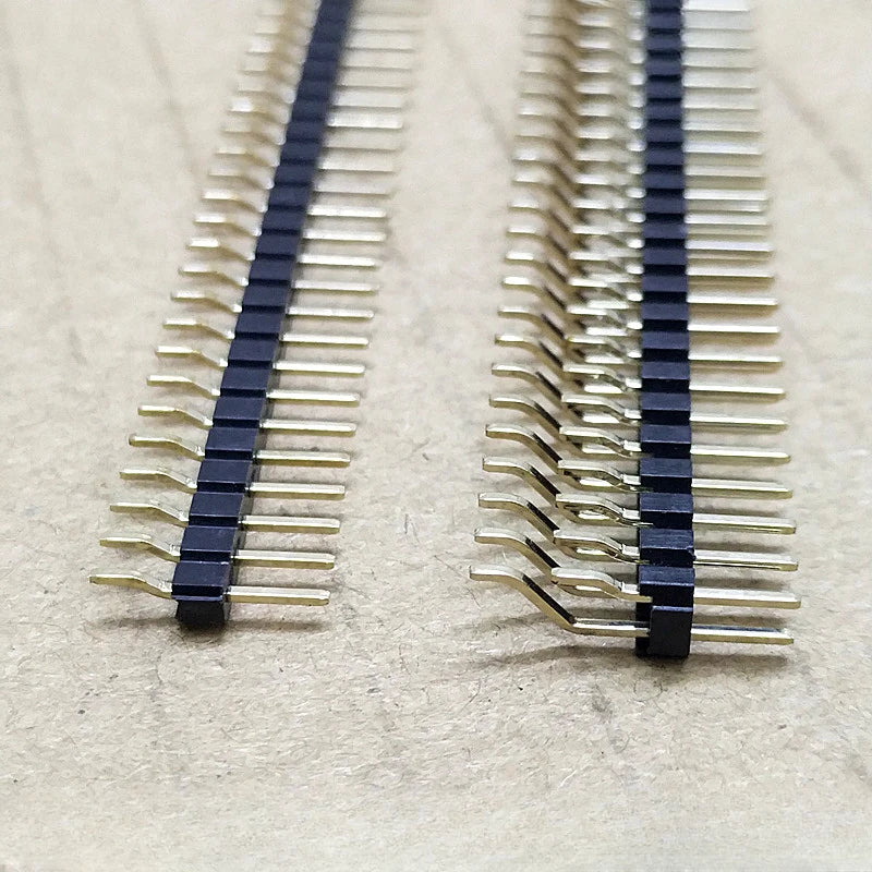5pcs 2.0mm Right Angle SMD Single Row 1X40P Dual 2X40P Breakable Right Angle SMT Gold-plated RA Horizontal SMT Male Pin Header