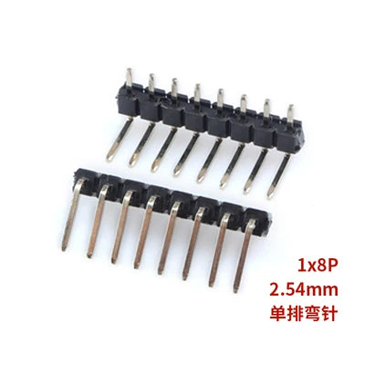 10pcs 2.54 mm Pitch 1x 40 Pin Right Angle Single Row Pin Header Male 90 Degrees Needle Connector 3P/4P/6P/8P/10P/15P/40P 1*40