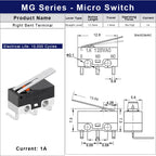 Mini Micro Limit Switch C NO NC 3 Pins PCB Terminals SPDT 1A 125V Roller Arc Lever Snap Action Push Micro Mouse Switches