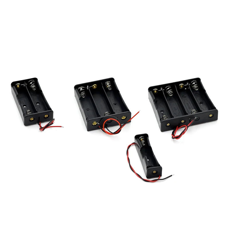 New Plastic 18650 Battery Storage Box Case 1 2 3 4 Slot Way DIY Batteries Clip Holder Container With Wire Lead For18650 Battery