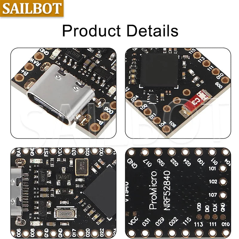 TYPE-C UBS NRF52840 1MB 256KB RAM Development Board Compatible With Arduino Pro Micro Nano V2.0 Bluetooth Charging Management