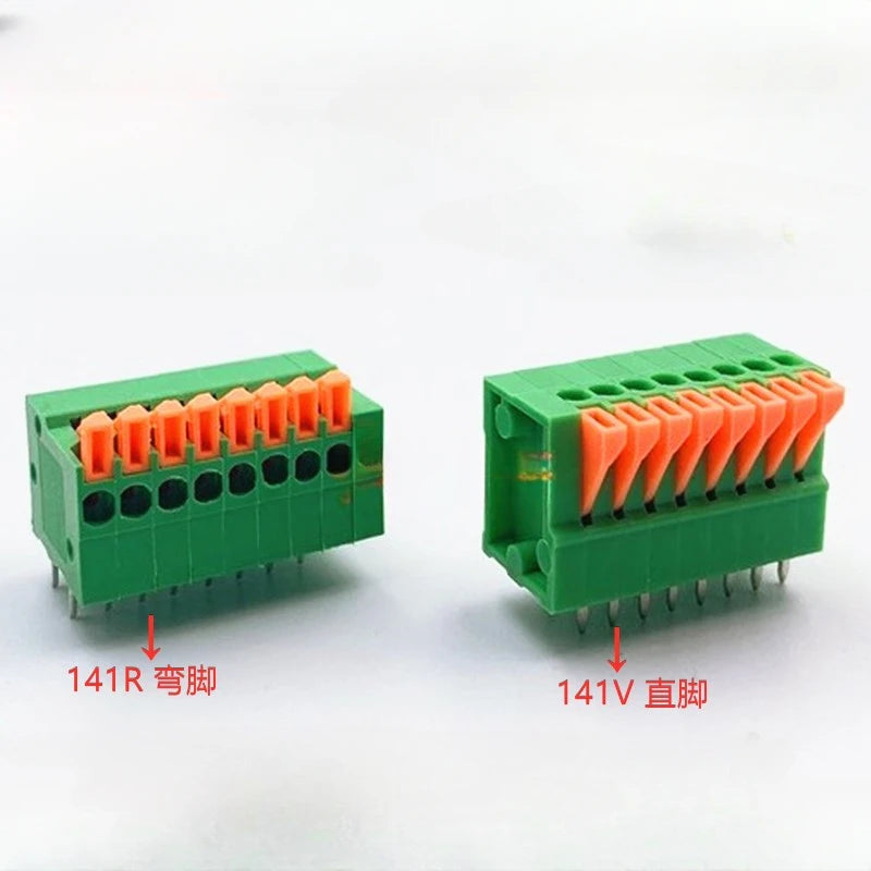 10pcs KF142V-5.08mm 141V-2.54mm Vertical KF142R 141V Right Angle FFKDSA 250V10A 2P 3P Spliceable PCB Wire Spring Terminal Block