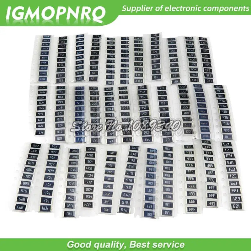 330PCS/lot 1 ohm-1M ohm Electronic Resistors 5% 2512 SMD Resistor Assorted kit set 10R 47R 100R 10K 470K 680K smd resistor pack