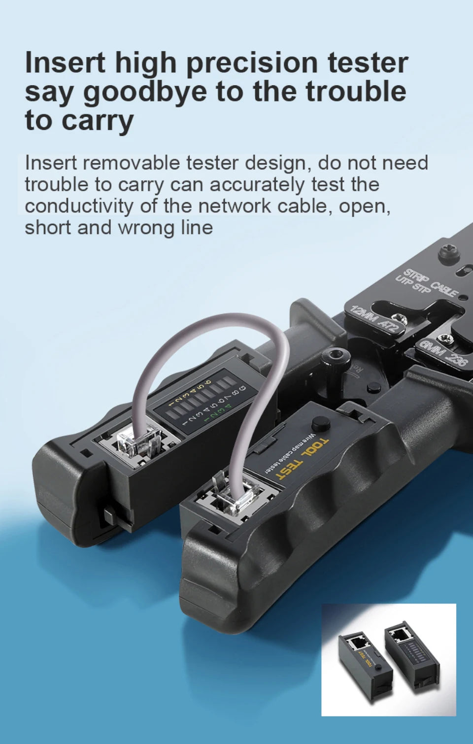 3 in 1 RJ45 Network Plier LAN Cable Crimper Pliers Cutting Three-Purpose Tool Tester 6P/8P/4P Wire Cutter Test Crimping