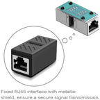 5/10/20/30pcs RJ45 coupler, suitable for Cat7/Cat6/Cat5e/Cat5 Ethernet cable extension connectors - female to female, black