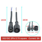 2Pin M8 M10 M12 M14 5521DC Mini Plug Male Female Butt Plug with Wire Solar Light Car PVC Waterproof Connector Plug 5.5x2.1dc