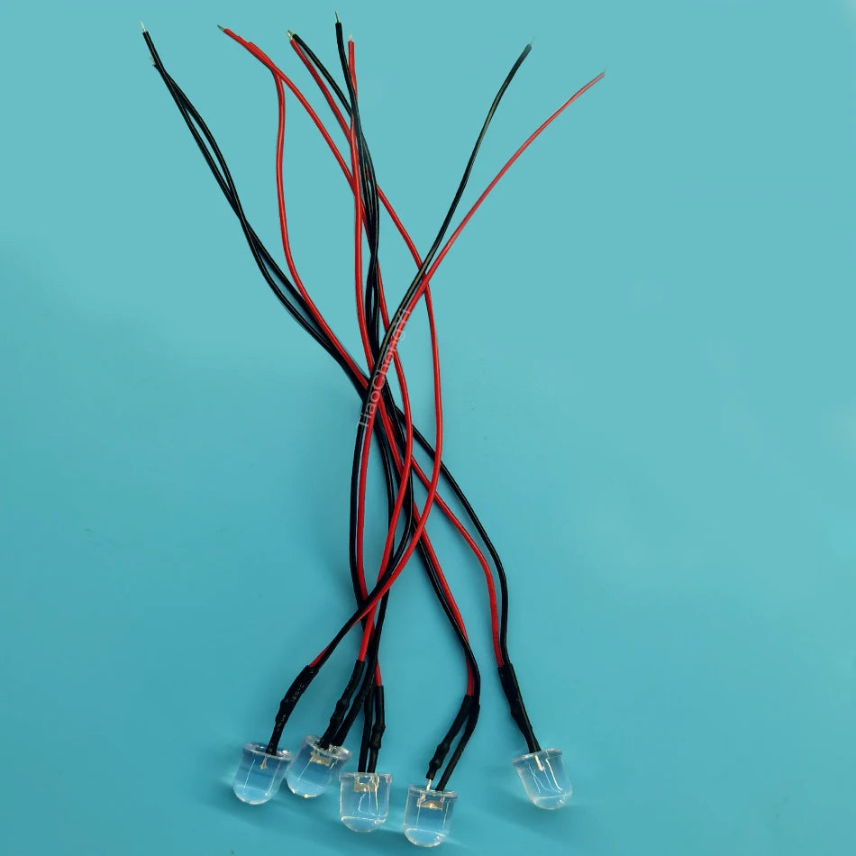 DC12-24V 10mm LED beads Red Green Blue Purple Yellow Pink white UV Round Pre-Wired Water Clear LED With Plastic Holder 10PCS/lot