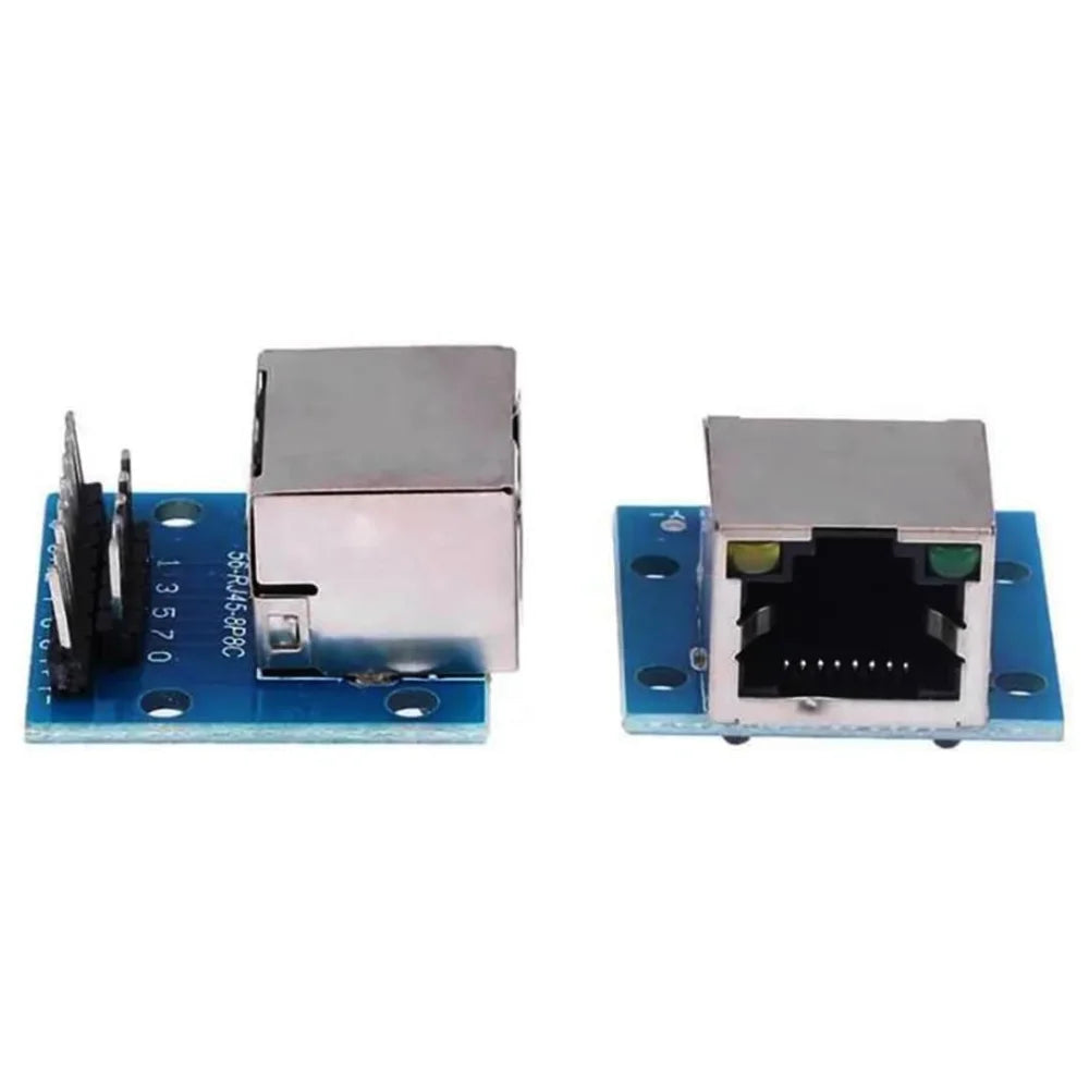 2/5/10PCS RJ45 Breakout Board with LED Lights,8P8C Female Socket Connector 2.54mm Pitch RJ45 Adapter Test Board with Pin Headers