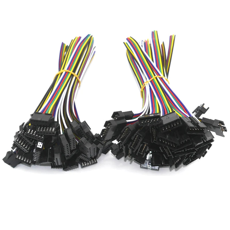 30/50/100pairs 2pin 3pin 4pin 5pin 6pin 15cm JST SM Connector Quick Male/Female Extension Cable For Lamp Driver CCTV Led Strip