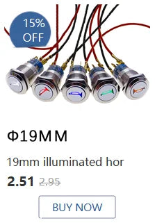 1pc 16mm 19mm 22mm Waterproof Metal Latching Emergency STOP Mushroom Push Button Switch Button Switch Knob Rotary Switch